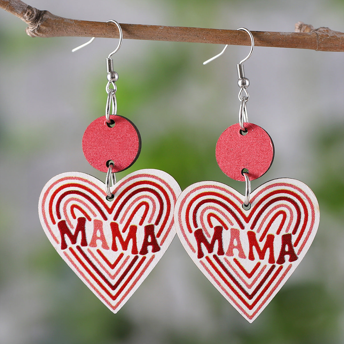 Wholesale MOM flower heart disc stitching pendant